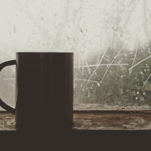 Coffee mug by window
