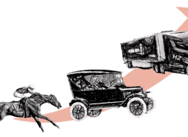 Image of horses, cars, and H2 trucks